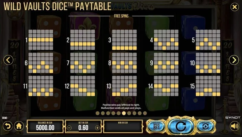 Wild Vaults Dice - skrini ya Card Gamble yenye kurudufu kwa rangi ya kadi